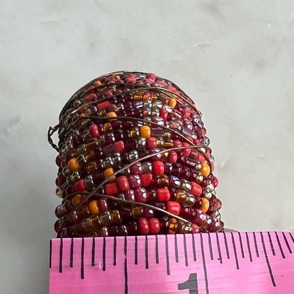 Vintage GORGEOUS Seed Bead CUFF Bangle BRACELET - Picture 11 of 11